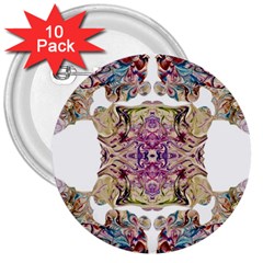 Marbling Collage Iv 3  Buttons (10 Pack)  by kaleidomarblingart