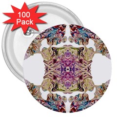 Marbling Collage Iv 3  Buttons (100 Pack)  by kaleidomarblingart