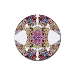 Marbling Collage Iv Rubber Coaster (round)  by kaleidomarblingart