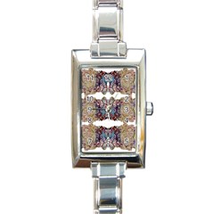 Rows Of Marbled Collage Rectangle Italian Charm Watch by kaleidomarblingart