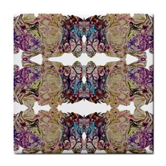 Rows Of Marbled Collage Tile Coaster by kaleidomarblingart