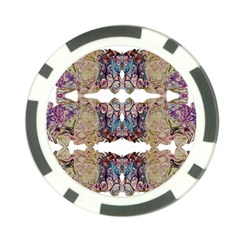 Rows Of Marbled Collage Poker Chip Card Guard by kaleidomarblingart