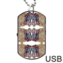 Rows Of Marbled Collage Dog Tag Usb Flash (two Sides) by kaleidomarblingart