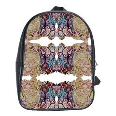 Rows Of Marbled Collage School Bag (xl) by kaleidomarblingart