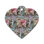 Collage Repeats I Dog Tag Heart (Two Sides) Front