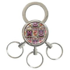 Collage Repeats  3-ring Key Chain by kaleidomarblingart