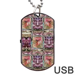 Collage Repeats  Dog Tag Usb Flash (one Side) by kaleidomarblingart