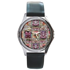 Collage Repeats Round Metal Watch