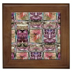 Collage Repeats Framed Tile by kaleidomarblingart