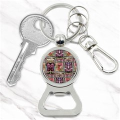 Collage Repeats Bottle Opener Key Chain by kaleidomarblingart