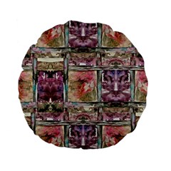 Collage Repeats Standard 15  Premium Flano Round Cushions by kaleidomarblingart