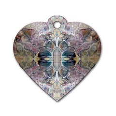 Pebbles Repeats Dog Tag Heart (two Sides) by kaleidomarblingart