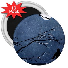 Full Moon Landscape Scene Illustration 3  Magnets (10 Pack)  by dflcprintsclothing