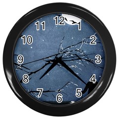 Full Moon Landscape Scene Illustration Wall Clock (black) by dflcprintsclothing