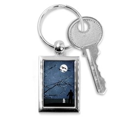 Full Moon Landscape Scene Illustration Key Chain (rectangle) by dflcprintsclothing