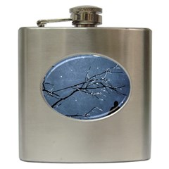 Full Moon Landscape Scene Illustration Hip Flask (6 Oz)