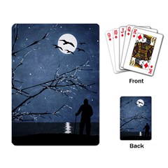 Full Moon Landscape Scene Illustration Playing Cards Single Design (rectangle) by dflcprintsclothing