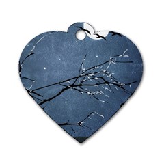 Full Moon Landscape Scene Illustration Dog Tag Heart (two Sides) by dflcprintsclothing