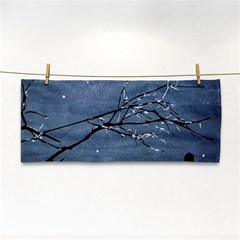 Full Moon Landscape Scene Illustration Hand Towel by dflcprintsclothing