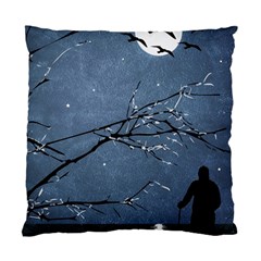 Full Moon Landscape Scene Illustration Standard Cushion Case (one Side) by dflcprintsclothing