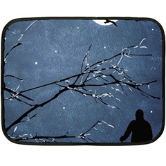 Full Moon Landscape Scene Illustration Double Sided Fleece Blanket (mini)  by dflcprintsclothing