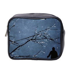 Full Moon Landscape Scene Illustration Mini Toiletries Bag (two Sides) by dflcprintsclothing