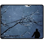 Full Moon Landscape Scene Illustration Double Sided Fleece Blanket (Medium)  58.8 x47.4  Blanket Back