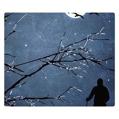 Full Moon Landscape Scene Illustration Double Sided Flano Blanket (small)  by dflcprintsclothing