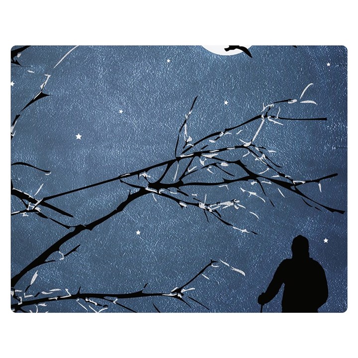 Full Moon Landscape Scene Illustration Double Sided Flano Blanket (Medium) 