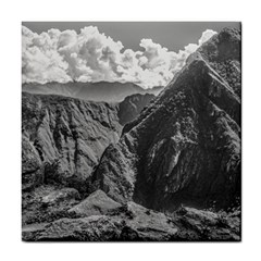 Machu Picchu Black And White Landscape Tile Coaster