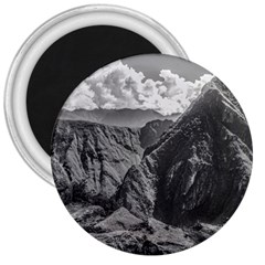 Machu Picchu Black And White Landscape 3  Magnets by dflcprintsclothing