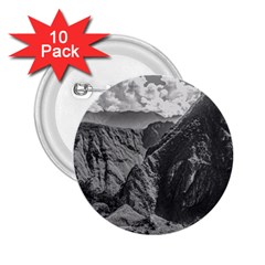 Machu Picchu Black And White Landscape 2 25  Buttons (10 Pack)  by dflcprintsclothing