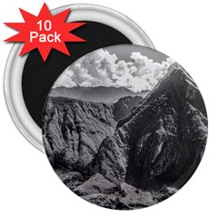 Machu Picchu Black And White Landscape 3  Magnets (10 Pack)  by dflcprintsclothing