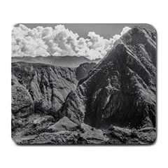 Machu Picchu Black And White Landscape Large Mousepads