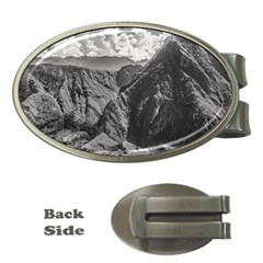 Machu Picchu Black And White Landscape Money Clips (oval) 