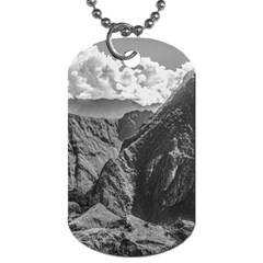 Machu Picchu Black And White Landscape Dog Tag (one Side) by dflcprintsclothing