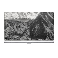 Machu Picchu Black And White Landscape Business Card Holder