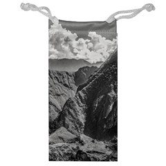 Machu Picchu Black And White Landscape Jewelry Bag by dflcprintsclothing