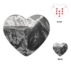 Machu Picchu Black And White Landscape Playing Cards Single Design (heart) by dflcprintsclothing