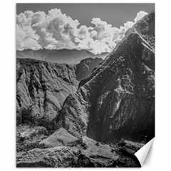 Machu Picchu Black And White Landscape Canvas 8  X 10  by dflcprintsclothing