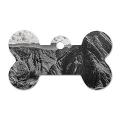 Machu Picchu Black And White Landscape Dog Tag Bone (one Side) by dflcprintsclothing