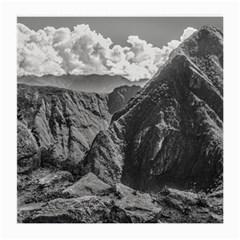 Machu Picchu Black And White Landscape Medium Glasses Cloth by dflcprintsclothing