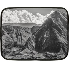 Machu Picchu Black And White Landscape Double Sided Fleece Blanket (mini)  by dflcprintsclothing