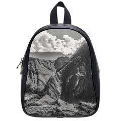 Machu Picchu Black And White Landscape School Bag (small) by dflcprintsclothing