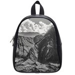 Machu Picchu Black And White Landscape School Bag (Small) Front