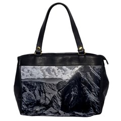 Machu Picchu Black And White Landscape Oversize Office Handbag by dflcprintsclothing