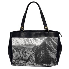 Machu Picchu Black And White Landscape Oversize Office Handbag (2 Sides) by dflcprintsclothing