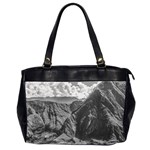 Machu Picchu Black And White Landscape Oversize Office Handbag (2 Sides) Front