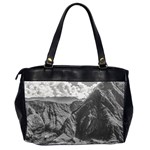 Machu Picchu Black And White Landscape Oversize Office Handbag (2 Sides) Back