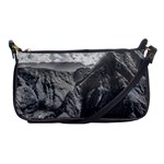 Machu Picchu Black And White Landscape Shoulder Clutch Bag Front